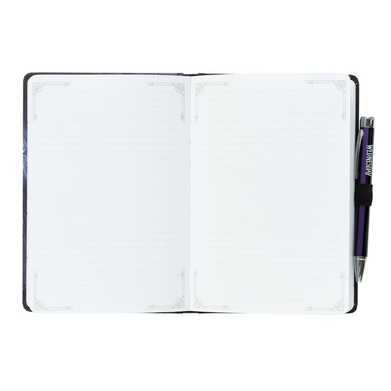 Cuaderno A5 premium + boligrafo proyector Miercoles Addams