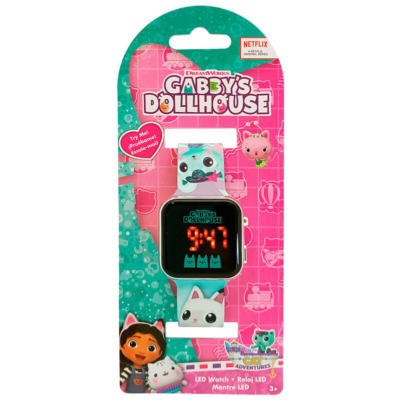 Reloj LED La Casa de Muñecas de Gabby