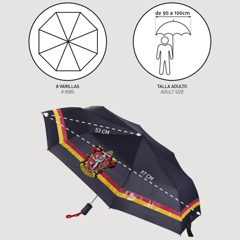 Paraguas automatico plegable Griffindor Harry Potter 53cm