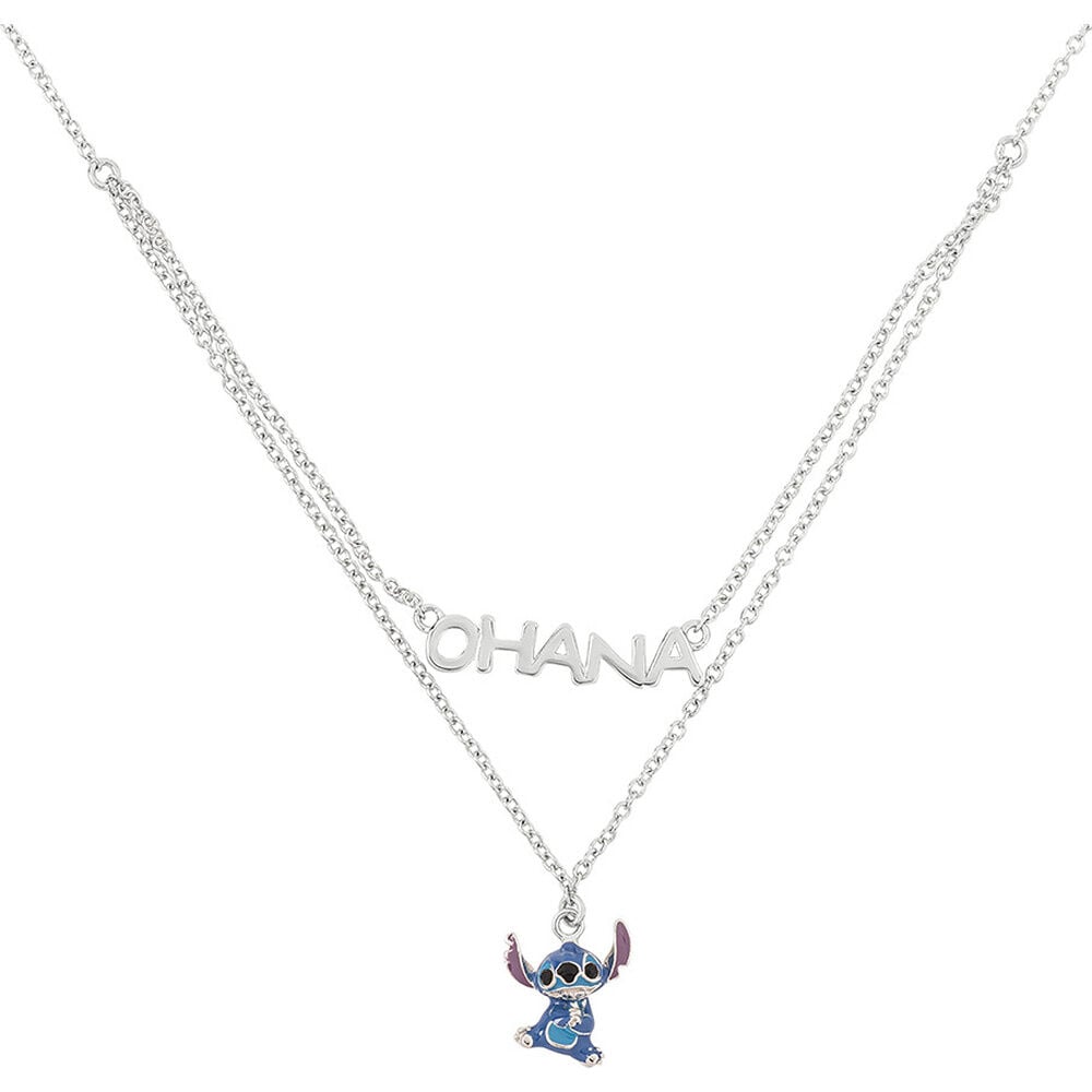 Colgante Ohana Stitch Disney plata