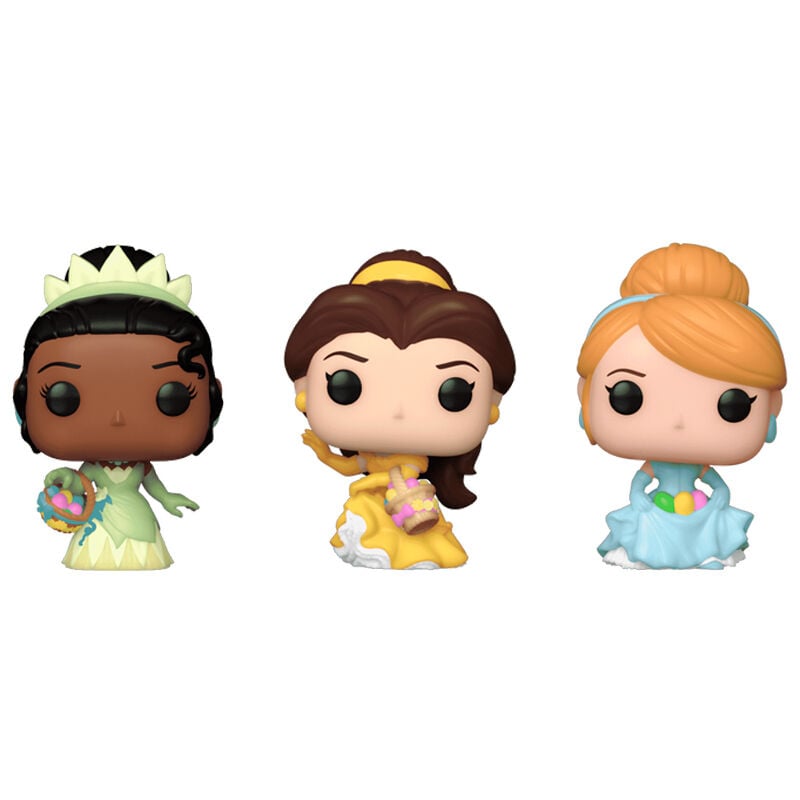 Blister 3 figuras Carrot Pocket POP Disney Princesas Cenicienta Tiana Bella Pascua
