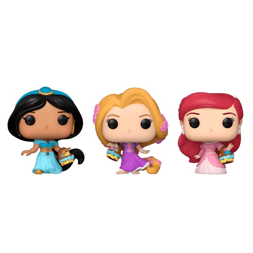Blister 3 figuras Carrot Pocket POP Disney Princesas Rapunzel Ariel Jasmin Pascua