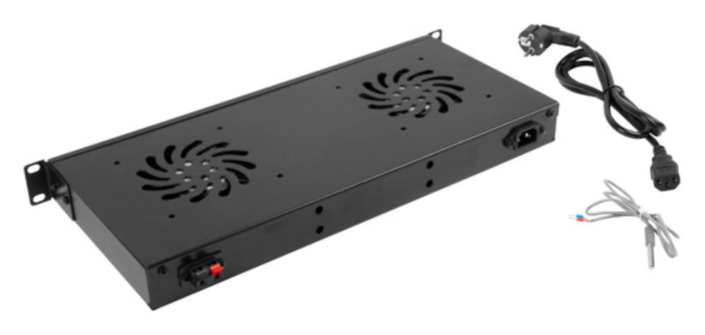 Panel ventilación Lanberg lcd 2 ventiladores termostato 230v 1u rack 19 negro