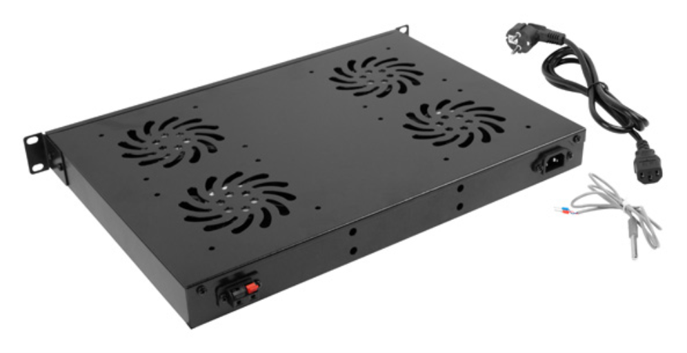Panel ventilación Lanberg lcd 4 ventiladores termostato 230v 1u rack 19 negro