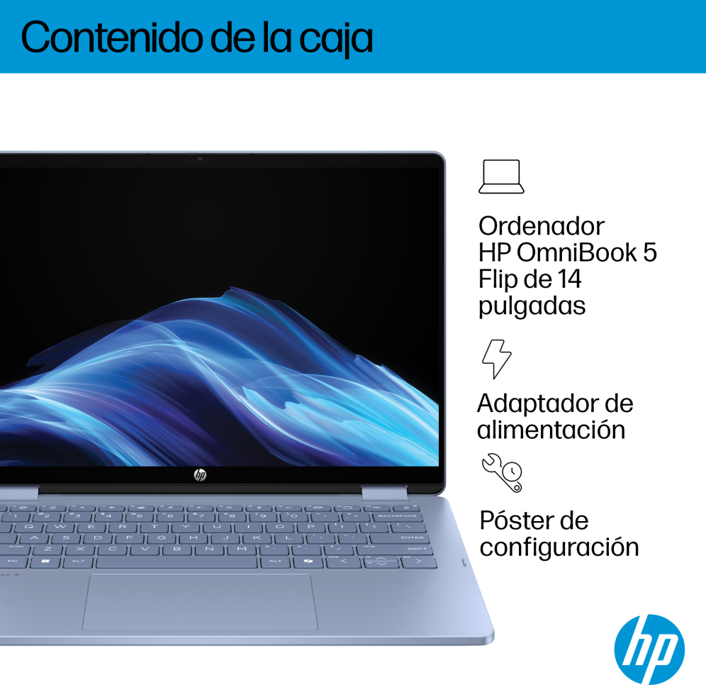 HP 14-FP0007NSX ULTRA 5 325 512GB 16GB 14.0IN WIN11 120U 35,6 cm (14") Pantalla táctil 2K LPDDR5-SDRAM SSD Wi-Fi 6 (802.