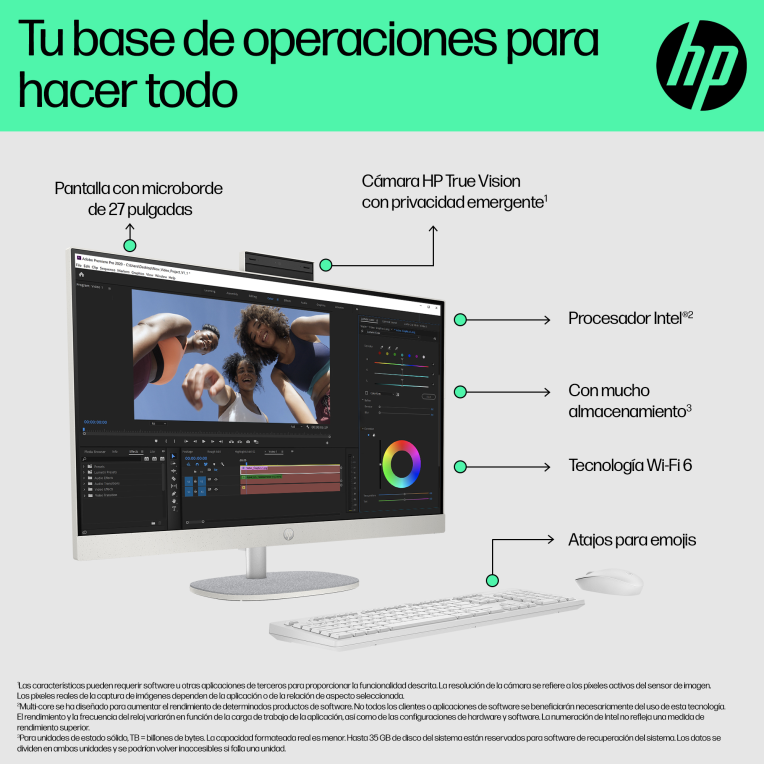HP All-in-One 27-cr0090ns Intel® Core™ i5 i5-1335U 68,6 cm (27") 1920 x 1080 Pixeles PC todo en uno 16GB DDR4-SDRAM 512G