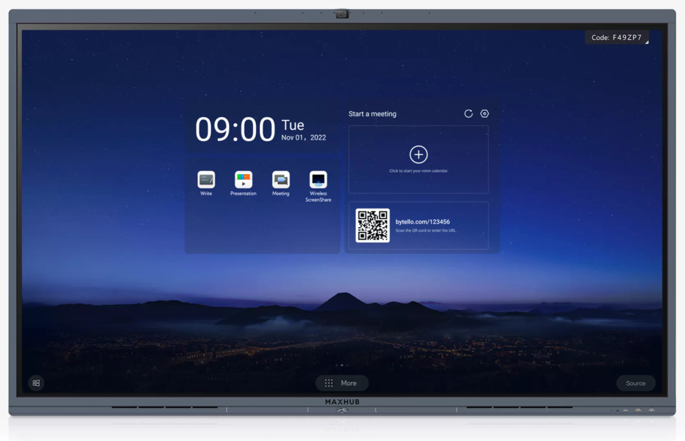 Maxhub V6 2,18 m (86") 3840 x 2160 Pixeles VA Negro