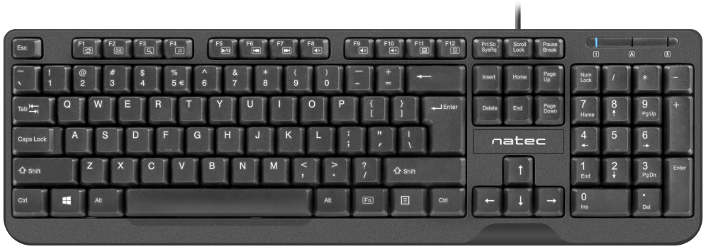 Natec Trout teclado Oficina USB QWERTY Español Negro