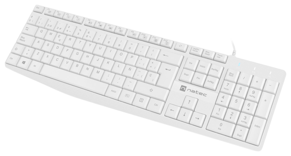 Natec NKL-1949 teclado Universal USB QWERTY Español Blanco