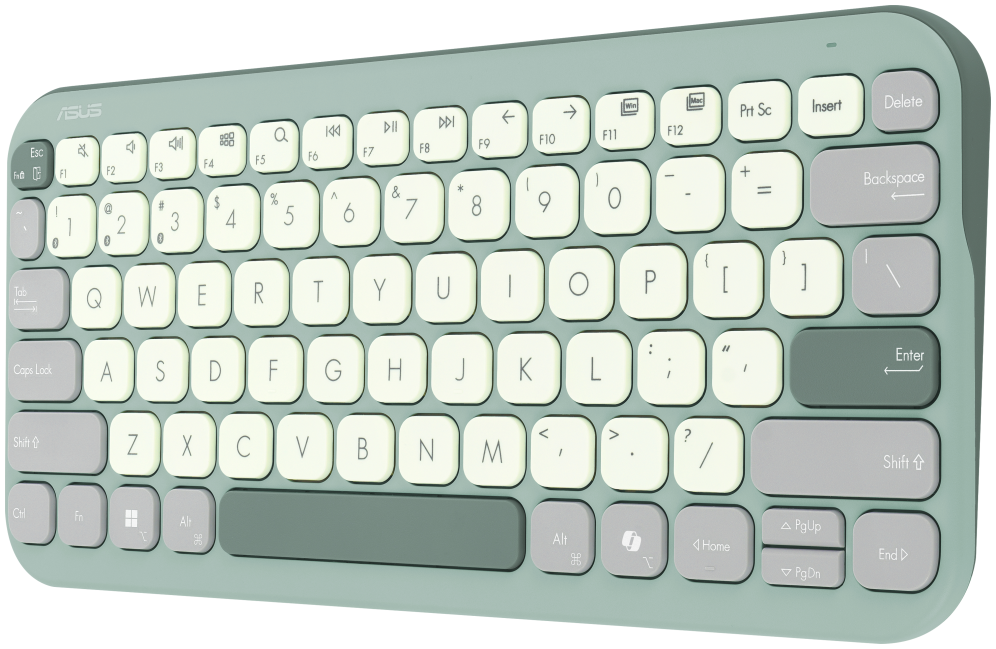 ASUS Marshmallow Keyboard KW100 teclado Hogar Bluetooth QWERTY Español Verde detalle #verde