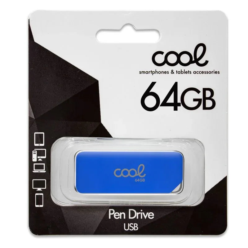 Pen Drive USB x64 GB 2.0 COOL Board Azul - PixelPlaza