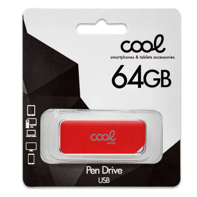 Pen Drive USB x64 GB 2.0 COOL Board Rojo - PixelPlaza