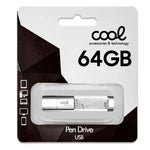 Pen Drive USB x64 GB 3.0 COOL Crystal Blanco - PixelPlaza