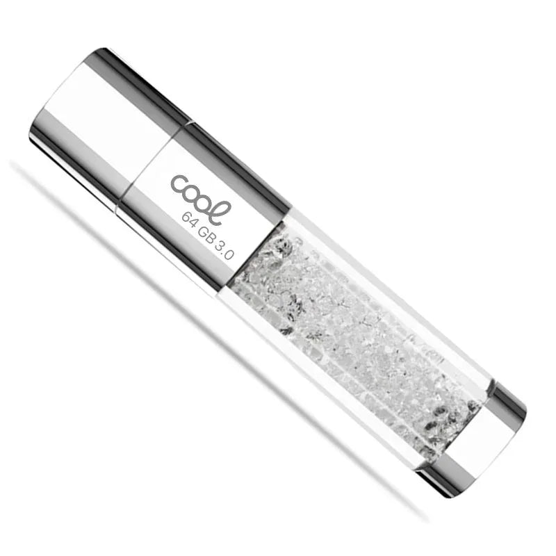 Pen Drive USB x64 GB 3.0 COOL Crystal Blanco - PixelPlaza