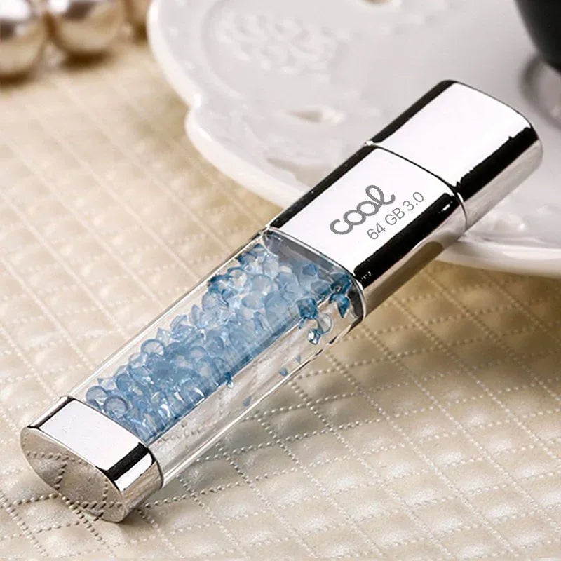 Pen Drive USB x64 GB 3.0 COOL Crystal Celeste - PixelPlaza