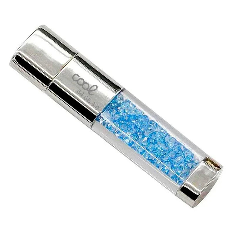 Pen Drive USB x64 GB 3.0 COOL Crystal Celeste - PixelPlaza