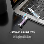 Pen Drive USB x64 GB 3.0 COOL Crystal Celeste - PixelPlaza