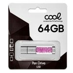 Pen Drive USB x64 GB 3.0 COOL Crystal Rosa - PixelPlaza