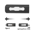 Pen Drive USB x64 GB COOL (3 En 1) Lightning / Tipo-C / USB Negro - PixelPlaza