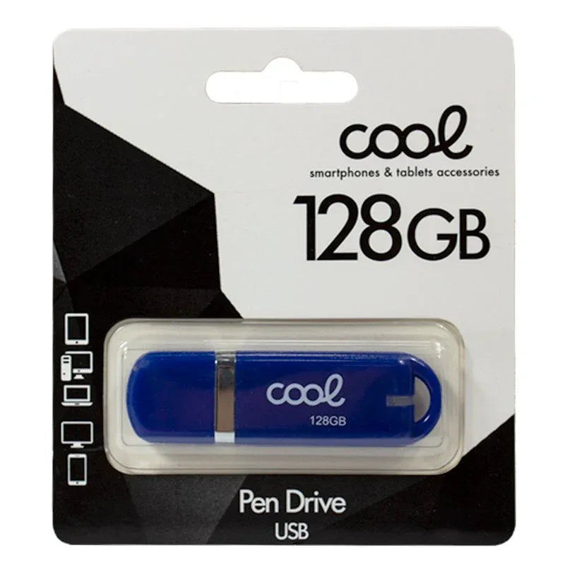 Pen Drive x USB 128 GB 2.0 COOL Cover Azul - PixelPlaza