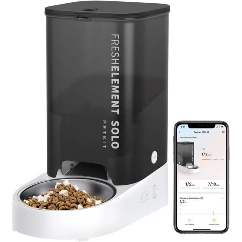 PETKIT Fresh Element SOLO Comedero Inteligente Para Mascotas Dispensador Programable con APP de 1 a 10 Comidas Diarias Gris #gris