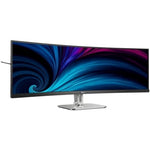 Monitor Profesional Ultrapanorámico Curvo Philips 49B2U5900C 49"/ Dual QHD/ Multimedia/ Regulable en altura/ Negro y Pla