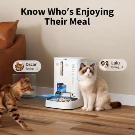 Comedero de mascotas Inteligente Petkit YumShare Dual-Hopper 2/ Cámara HD/ con Micrófono