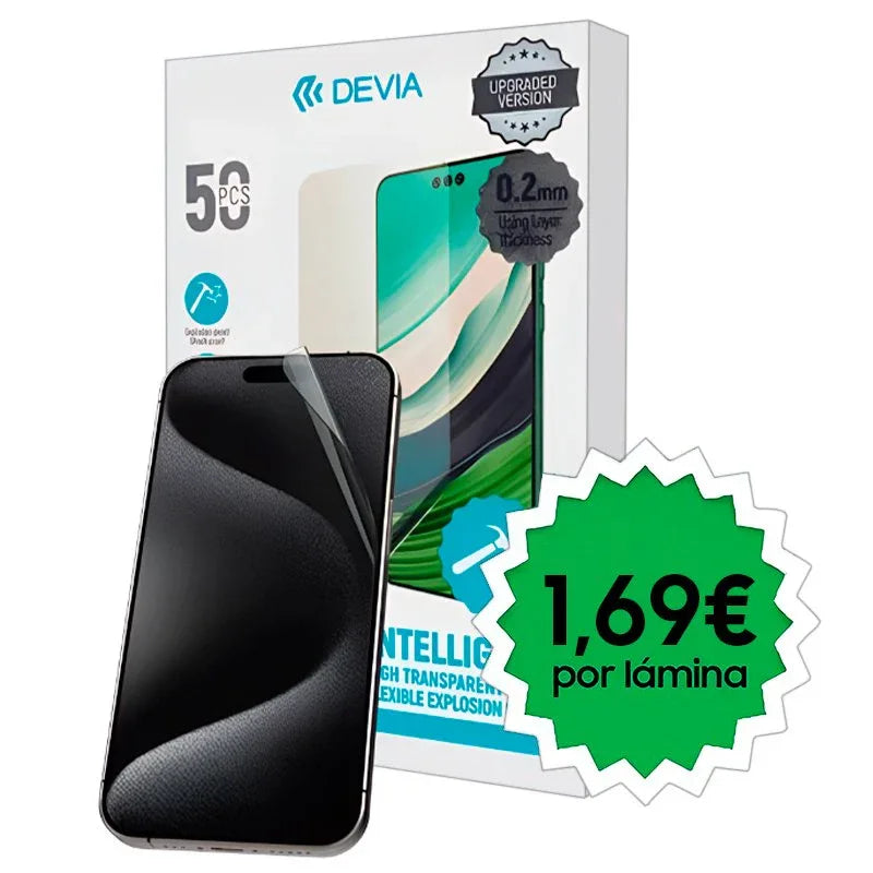 Protector Hidrogel Devia 0.2mm Universal Mayor Grosor (Pack 50 uds) - PixelPlaza