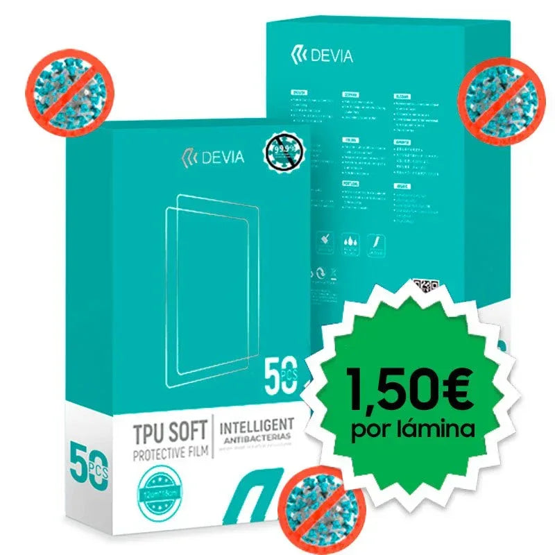Protector Hidrogel Devia Antibacterias Universal (Pack 50 uds) - PixelPlaza