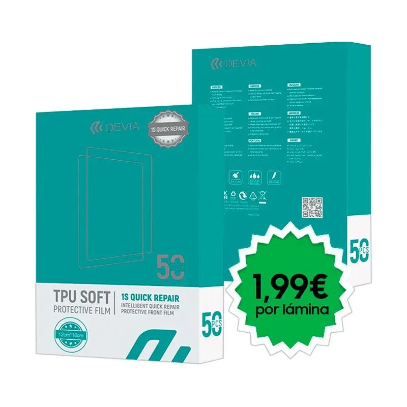 Protector Hidrogel Devia Quick Repair (Pack 50 uds) - PixelPlaza