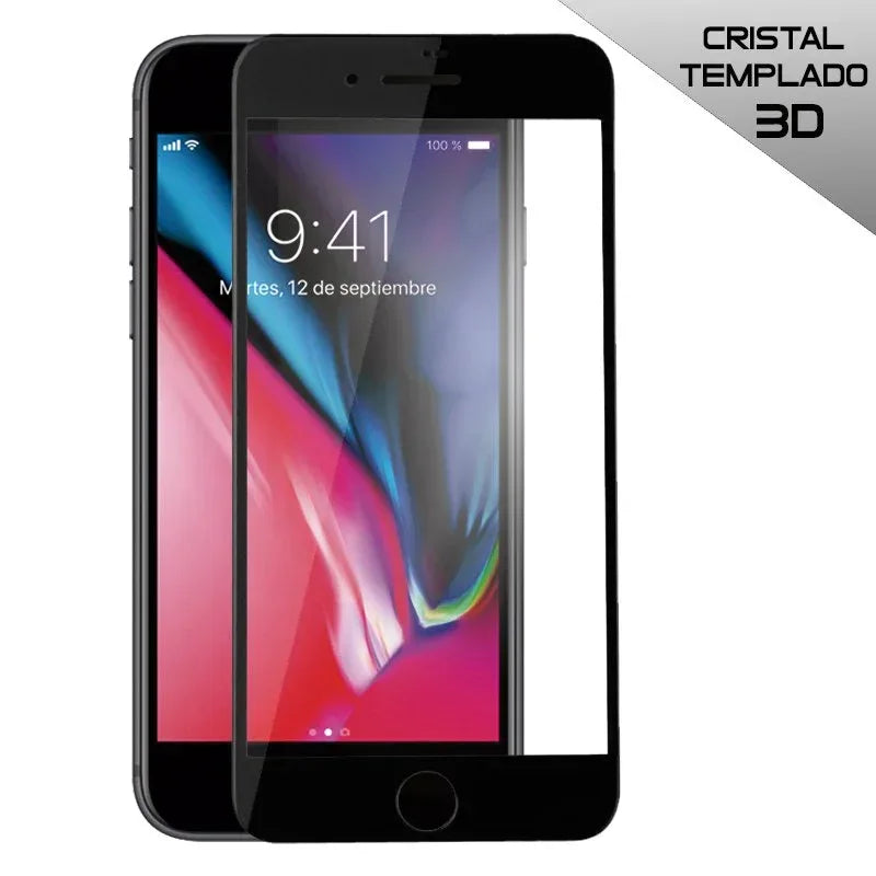 Protector Pantalla Cristal Templado COOL para iPhone 7 / iPhone 8 (FULL 3D Negro) - PixelPlaza