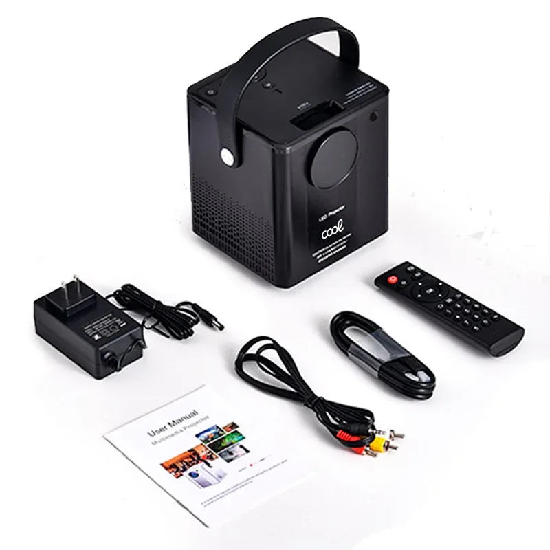 Proyector Compacto COOL Rainbow 3000 Lúmenes Altavoz Integrado + HDMI/SD/USB + Wifi Mirror (Negro) - PixelPlaza