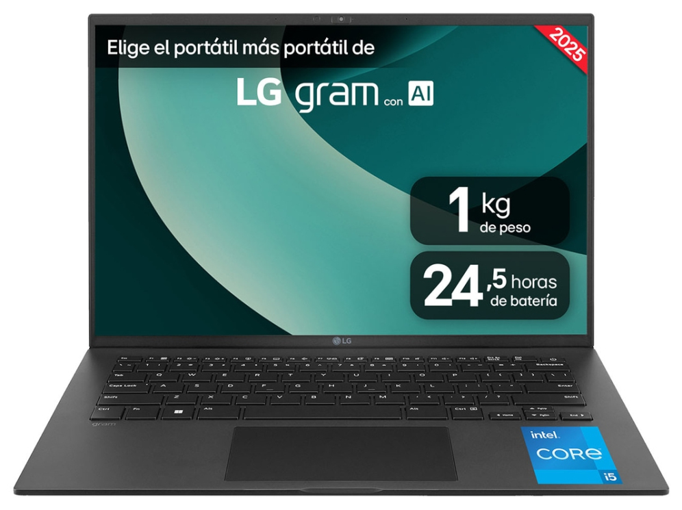 LG Gram Intel® Core™ i5 i5-1334U Portátil 35,6 cm (14") WUXGA 8GB LPDDR4x-SDRAM 256GB SSD Wi-Fi 6E (802.11ax) FreeDOS Ne