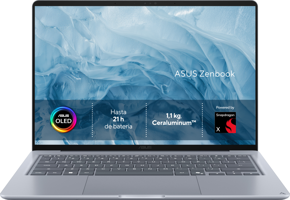 ASUS Zenbook 14 OLED UX3480QA-U1144W Copilot+ PC Copilot+ PC - Ordenador Portátil " WUXGA (Snapdragon X1-26-100, 16GB RA