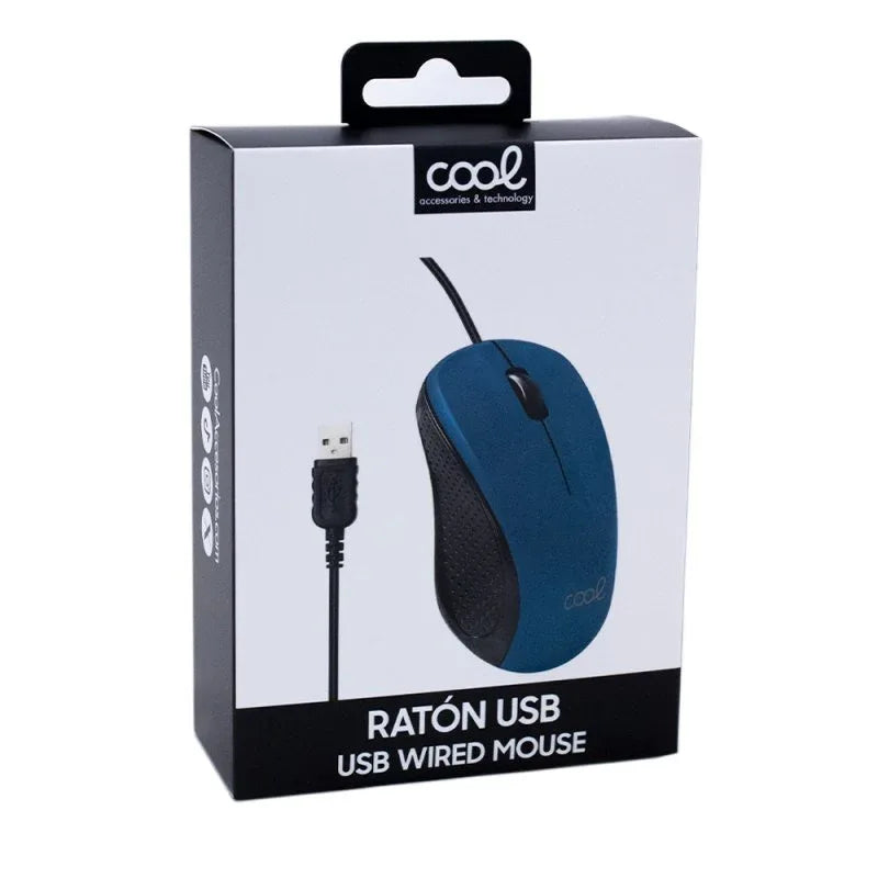 Ratón COOL USB Wired Azul - PixelPlaza