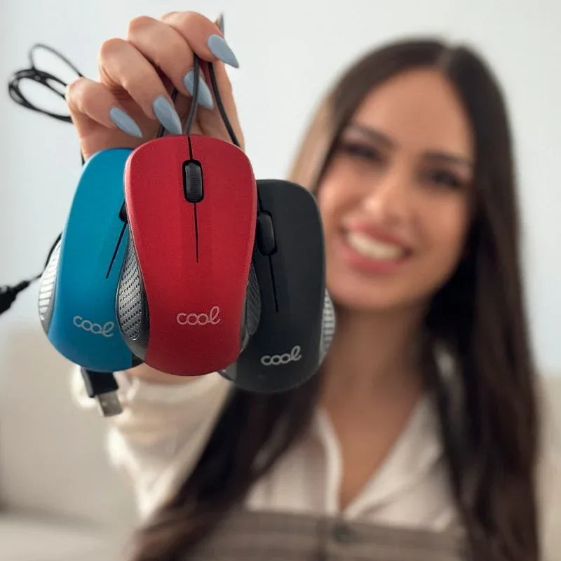 Ratón COOL USB Wired Rojo - PixelPlaza