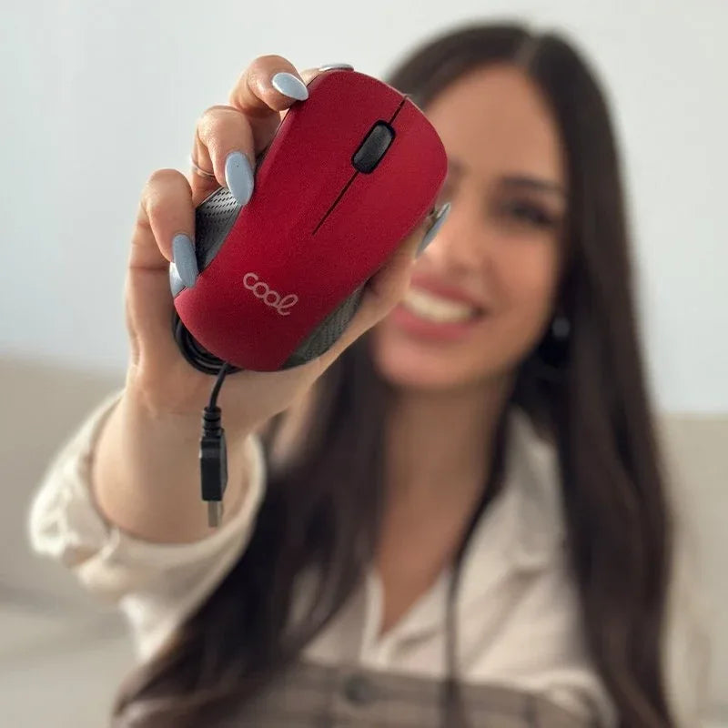 Ratón COOL USB Wired Rojo - PixelPlaza
