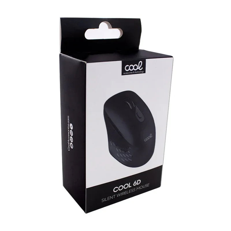 Ratón Inalámbrico COOL 6D Silencioso Negro - PixelPlaza
