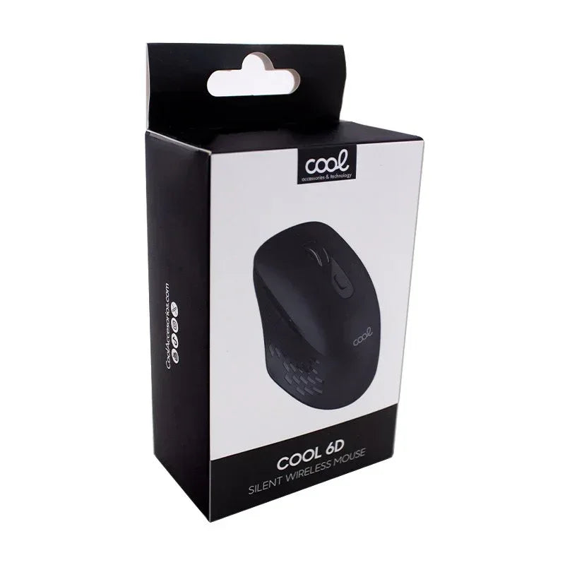 Ratón Inalámbrico COOL 6D Silencioso Negro - PixelPlaza