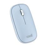 Ratón Inalámbrico COOL Slim Silencioso 2 en 1 (Bluetooth + Adap. USB) Celeste - PixelPlaza