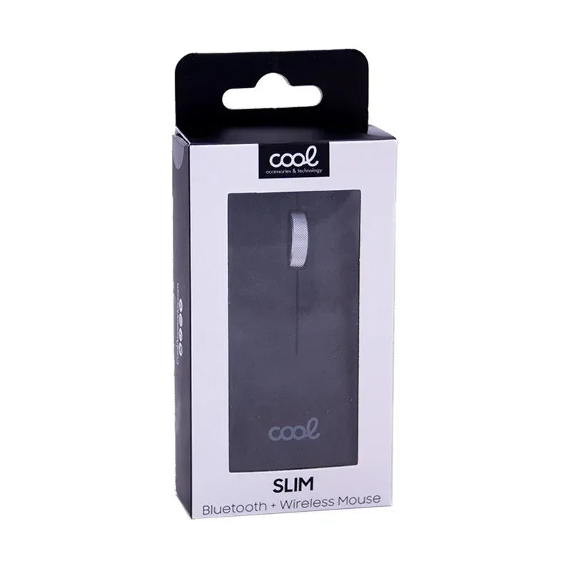 Ratón Inalámbrico COOL Slim Silencioso 2 en 1 (Bluetooth + Adap. USB) Negro - PixelPlaza
