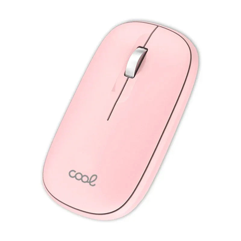 Ratón Inalámbrico COOL Slim Silencioso 2 en 1 (Bluetooth + Adap. USB) Rosa - PixelPlaza