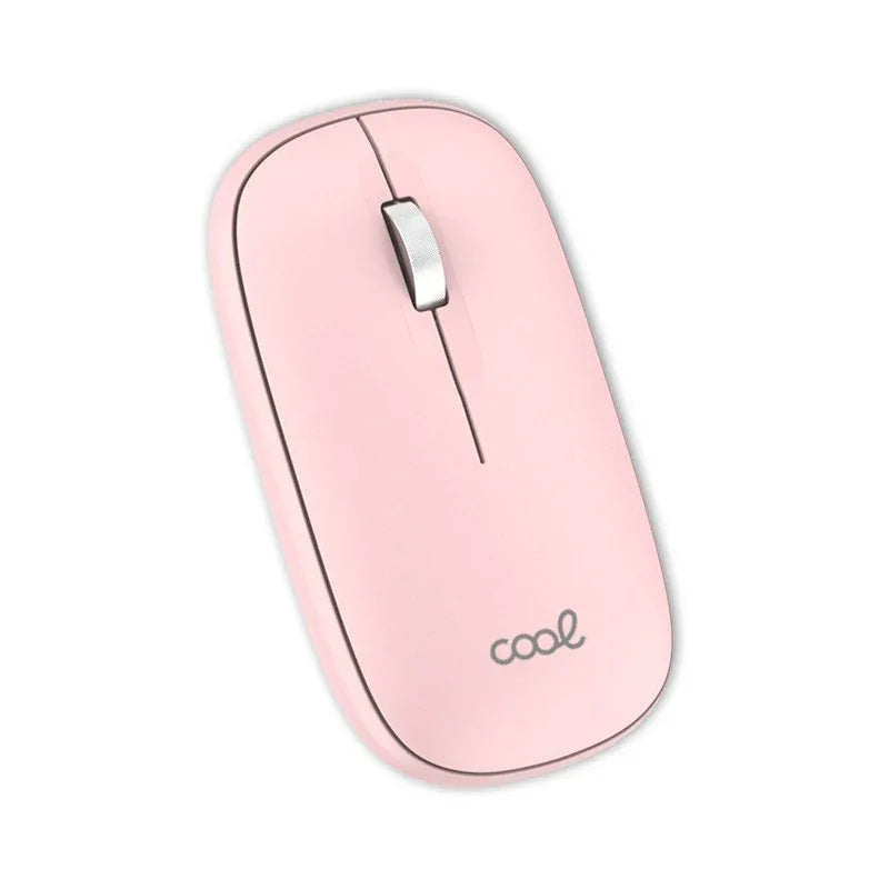 Ratón Inalámbrico COOL Slim Silencioso 2 en 1 (Bluetooth + Adap. USB) Rosa - PixelPlaza