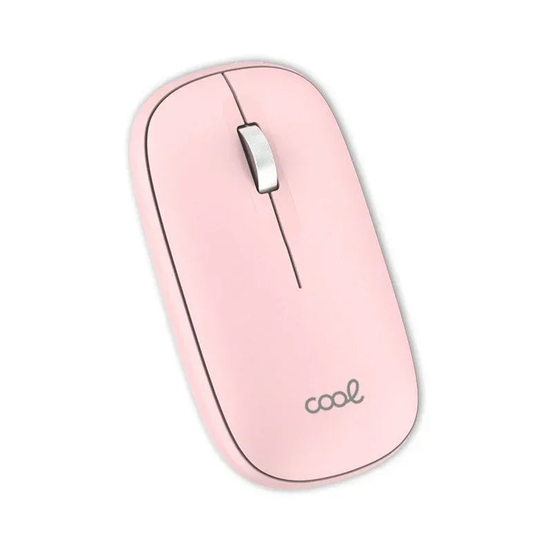 Ratón Inalámbrico COOL Slim Silencioso 2 en 1 (Bluetooth + Adap. USB) Rosa - PixelPlaza