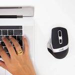 Ratón Inalámbrico Silencioso COOL Ergonomic Negro-Plata - PixelPlaza