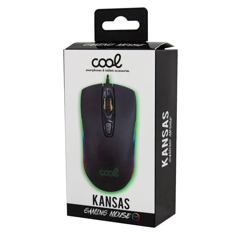 Ratón USB Gaming (Iluminación) COOL Kansas Negro - PixelPlaza