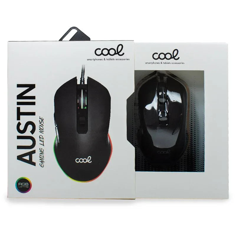 Ratón USB Gaming RGB (Iluminación) COOL Austin Negro - PixelPlaza