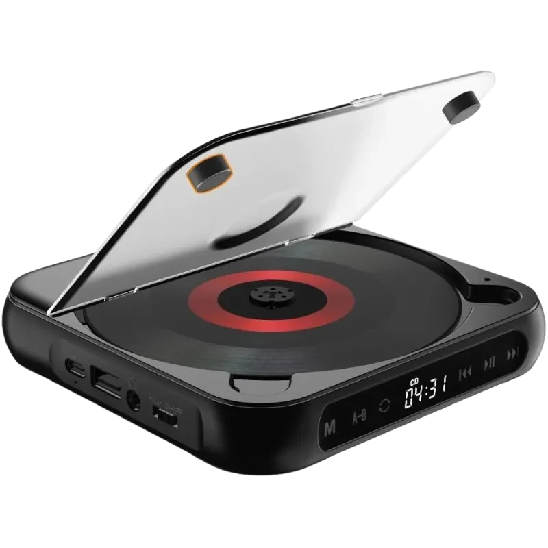 KC-918 Reproductor Estéreo de CD Negro 1200mAh Altavoz Bluetooth 5.3