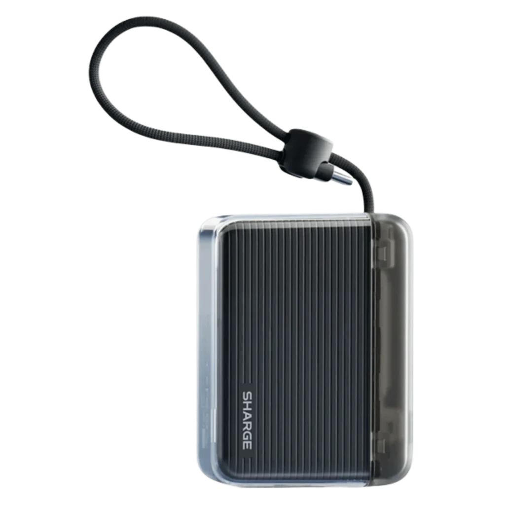 Sharge Flow Go Negro con cable integrado 10000mAh 22,5W USB-C Power Bank