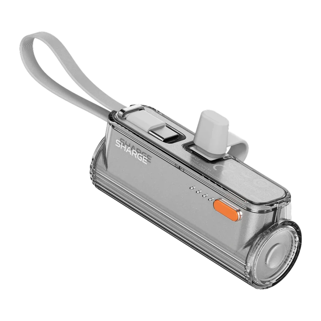 Power Bank Sharge Flow Mini 2 Pro 5800mAh Plata Cable USB-C integrado 22,5W